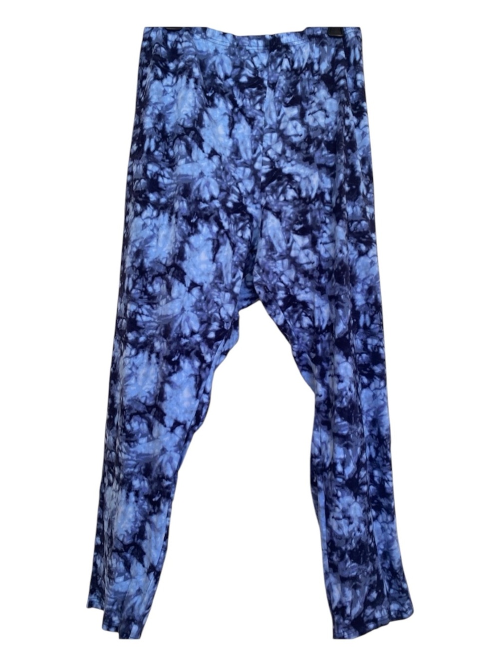 Woman Within Size 4X Blue Tie-Dye Leggings comfy athleisure everyday wear